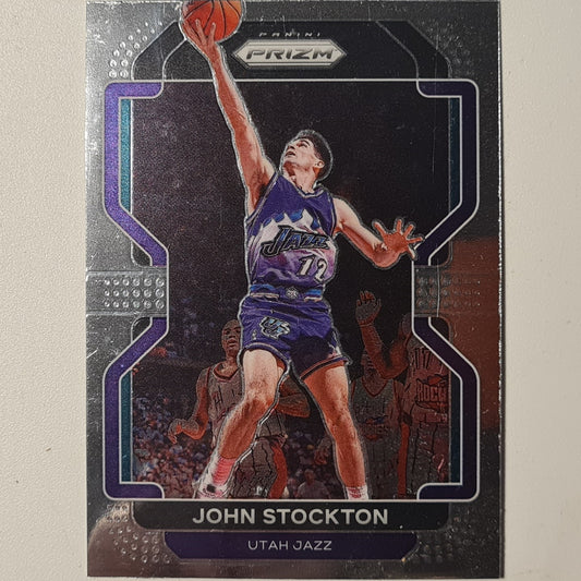 John Stockton 2021-22 Panini Prizm  #267 NBA Basketball Utah Jazz excellent Sleeved