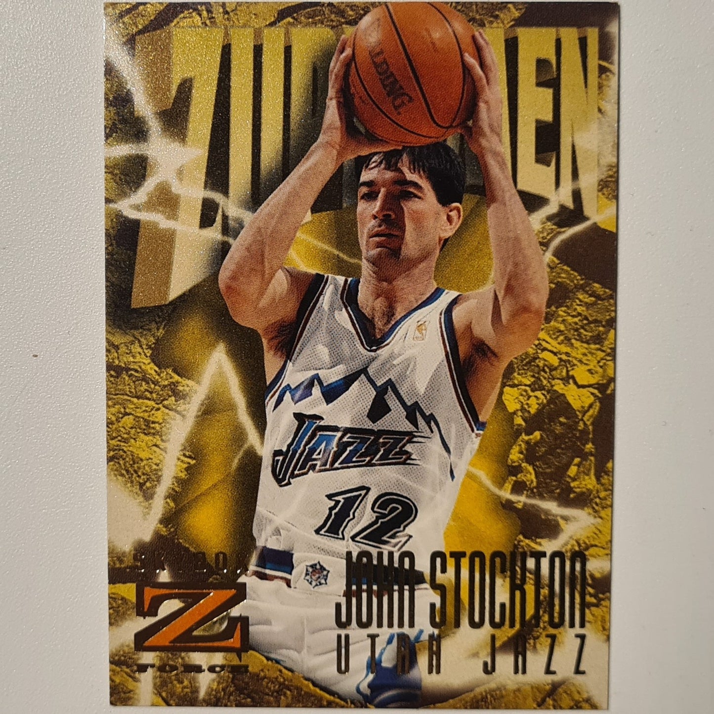 John Stockton 1997 Skybox Z-Force Zupermen #197 NBA Basketball Utah Jazz Excellent Sleeved