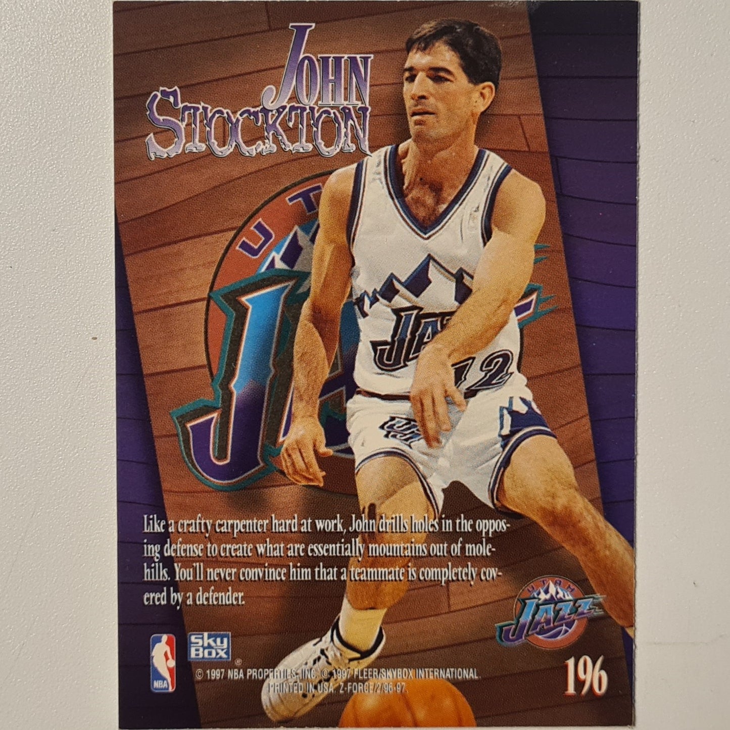 John Stockton 1997 Skybox Z-Force Zupermen #197 NBA Basketball Utah Jazz Excellent Sleeved