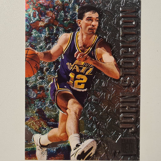 John Stockton 1996 Fleer Metal 96-97 #102 NBA Basketball Utah Jazz Excellent/mint Sleeved