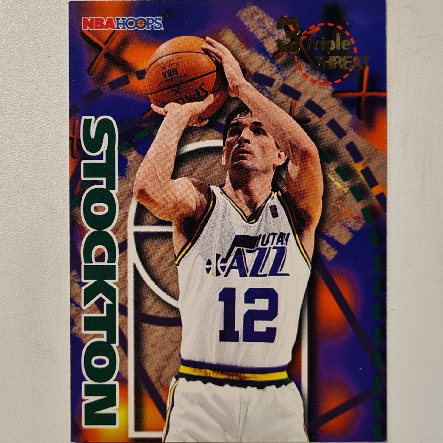 John Stockton 1995 Skybox NBA Hoops triple threat  #247 NBA Basketball Utah Jazz very good Excellent Sleeved