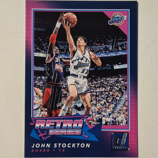 John Stockton 2017 Panini Donruss retro series #23 NBA Basketball Utah Jazz Excellent Sleeved