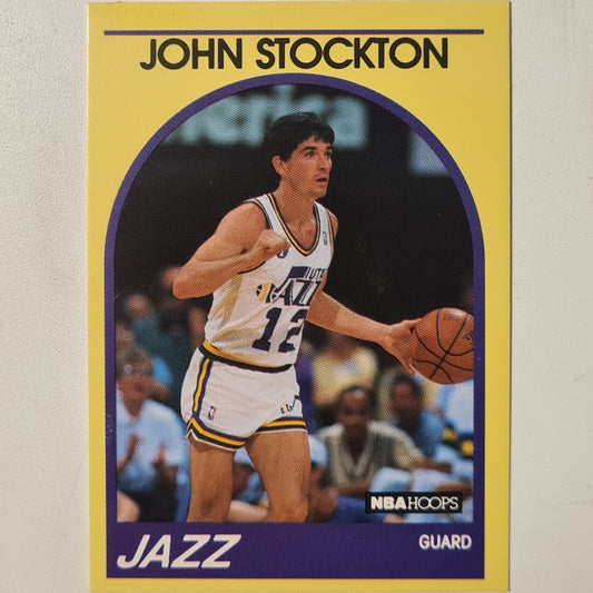 John Stockton 1989 NBA Hoops #93 NBA Basketball Utah Jazz Excellent+ Sleeved