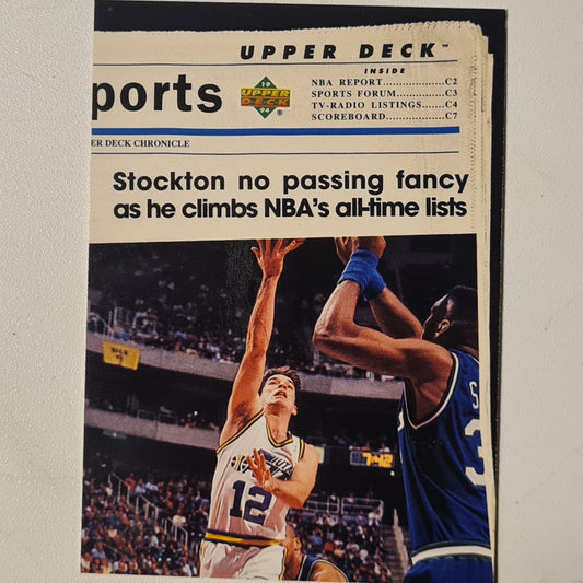 John Stockton 1994 Upper-Deck Chronicle  #224 NBA Basketball Utah Jazz very good Sleeved