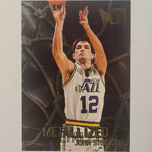 John Stockton 1996 Fleer Metal 96-97 Metallized #133 NBA Basketball Utah Jazz excellent+