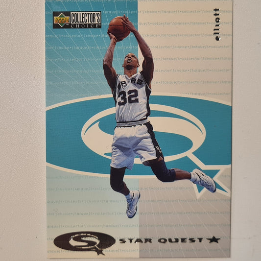 Sean Elliott 1997 Upper-Deck Star Quest SQ6 NBA Basketball San Antonio Spurs very good  Sleeved