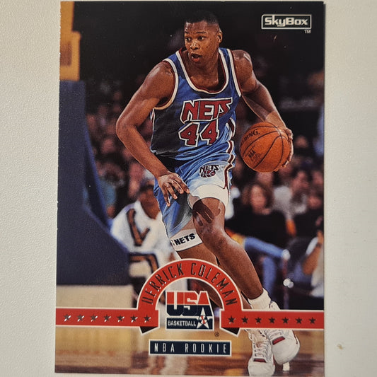 Derrick Coleman Skybox USA NBA Rookie #38 NBA Basketball New Jersey Nets Excellent sleeved