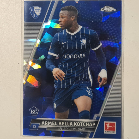 Armel Bella Kotchap 2022 Topps Chrome Bundesliga blue cracked ice Rookie RC #24 football Bochum Excellent sleeved