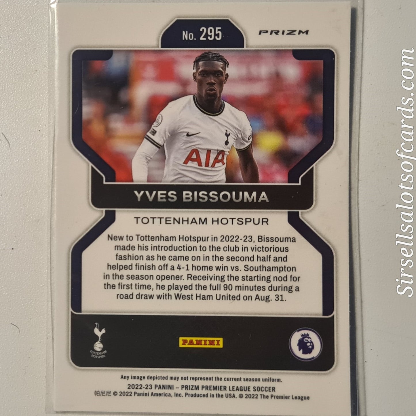 Yves Bissouma 2022-23 Panini Prizm green yellow wave #295 football Tottenham Excellent/mint sleeved