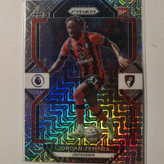 Jordan Zemura 2022-23 Panini Prizm mojo Rookie RC #222 football Bournemouth Excellent/mint sleeved