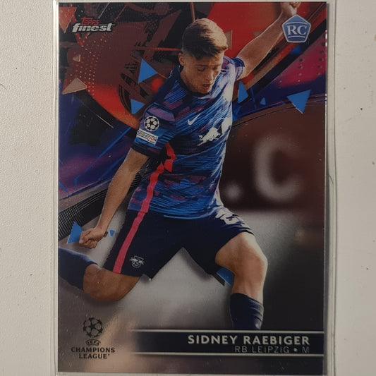 Sidney Raebiger 2022 Topps Finest Rookie RC #76 Soccer Football RB Leipzig Excellent/mint sleeved
