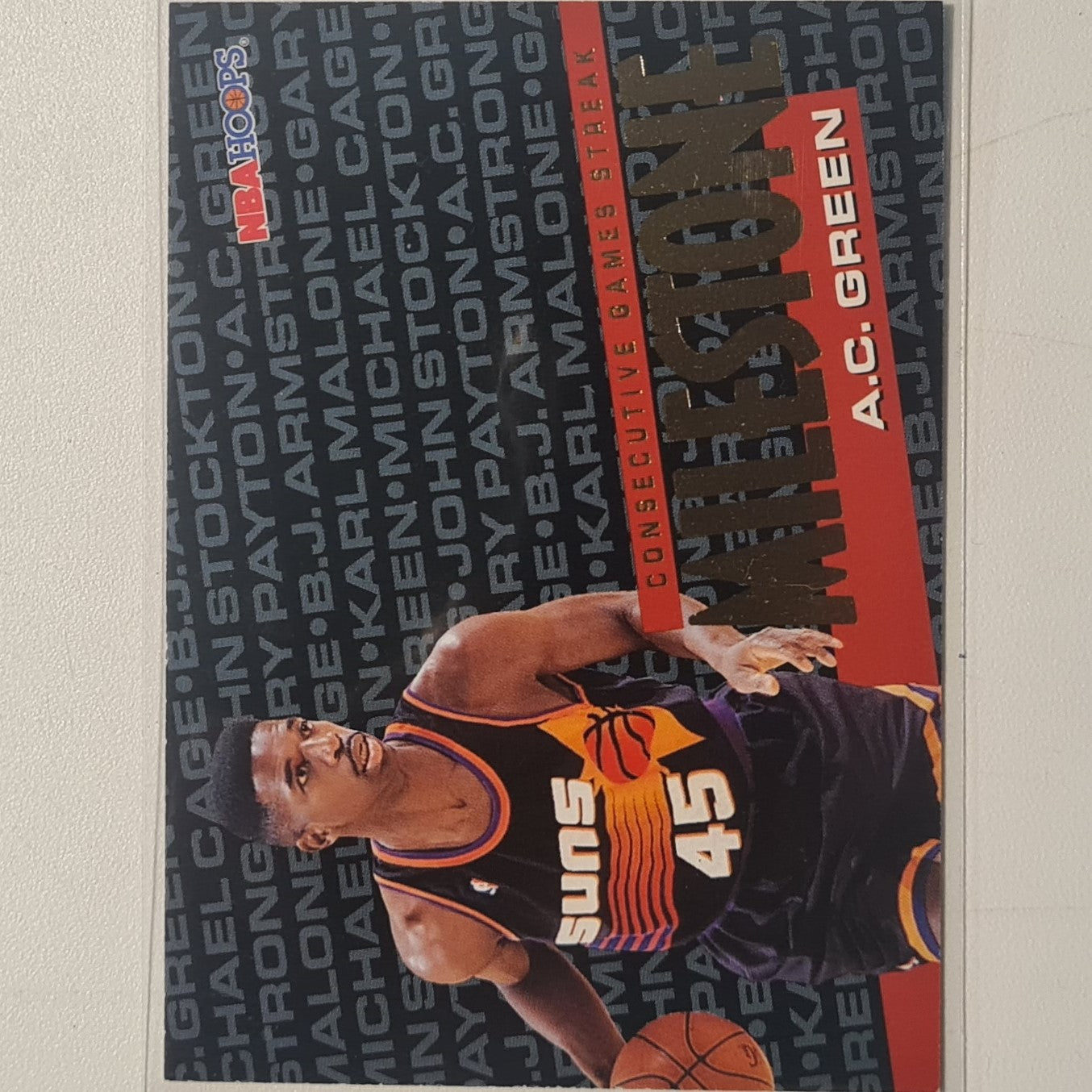 AC Green 1995 Skybox NBA Hoops Milestone insert #210 NBA Basketball Phoenix Suns Excellent Sleeved