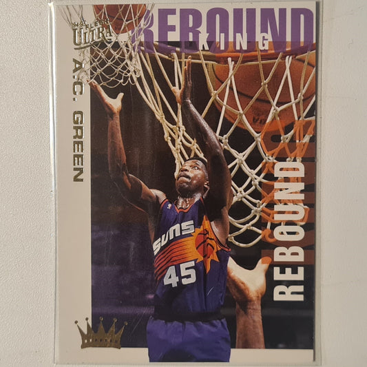 AC Green 1995 Fleer Ultra 94-95 rebound king 2 of 10 insert NBA Basketball Phoenix Suns Excellent Sleeved
