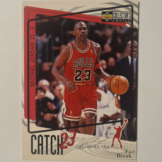 Michael Jordan 1997 Upper-Deck Catch 23 #186 Fast Break Chicago Bulls good/very good Sleeved