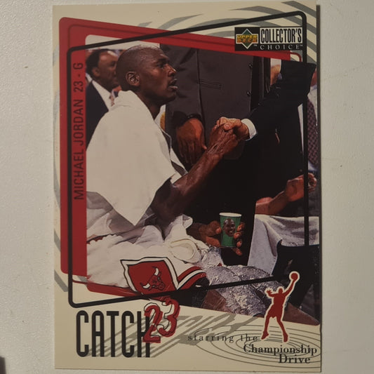 Michael Jordan 1997 Upper-Deck Catch 23 #189 championship drive Chicago Bulls good/very good Sleeved