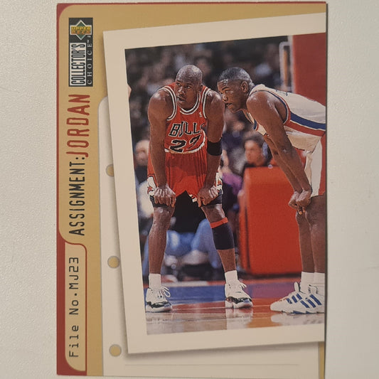 Michael Jordan 1997 Upper-Deck Assignment Jordan Joe Dumars #363 Chicago Bulls good Sleeved