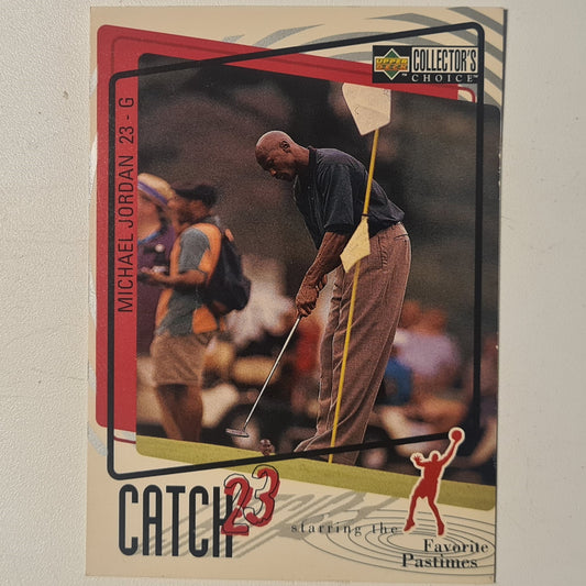 Michael Jordan 1997 Upper-Deck catch 23 favorite pastimes #188 Chicago Bulls good Sleeved
