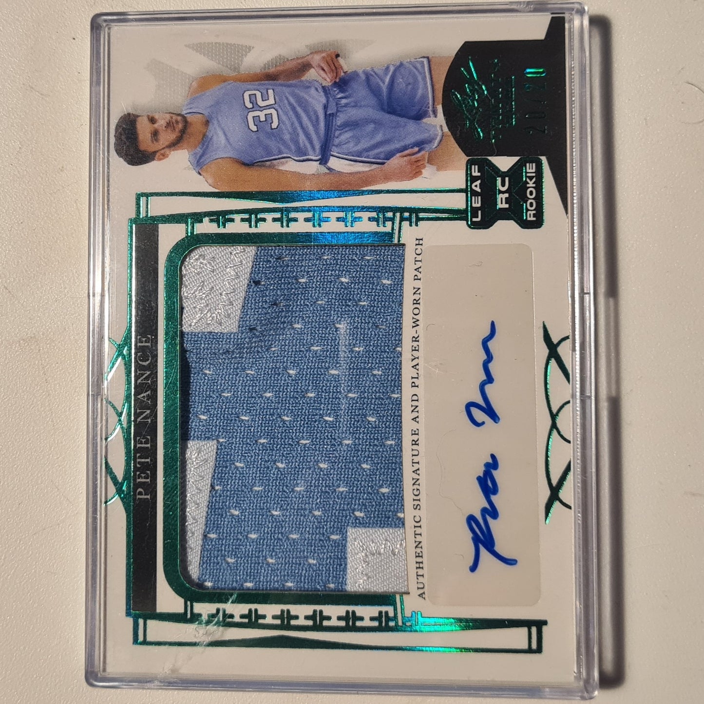Pete Nance 2023 Leaf Trinity rookie RC Auto Patch 20/20 PA-PN1 NBA Basketball Carolina/cavs mint in case