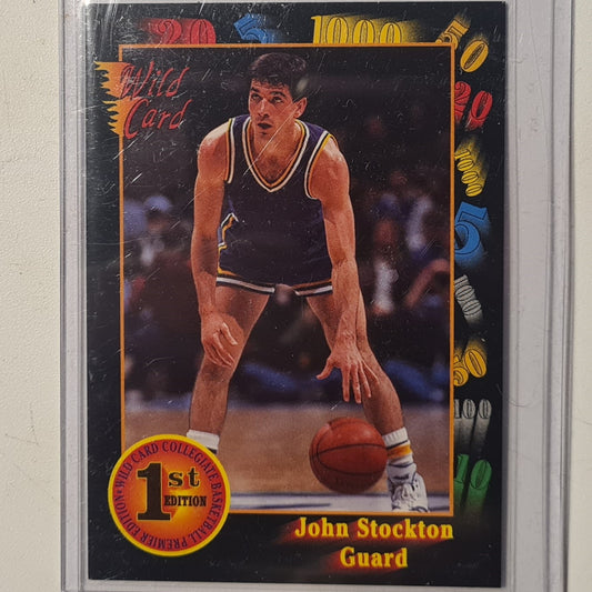 John Stockton 1992 Wild card college 1st edition #84 NBA Basketball Gonzaga VERY GOOD SLEEVED