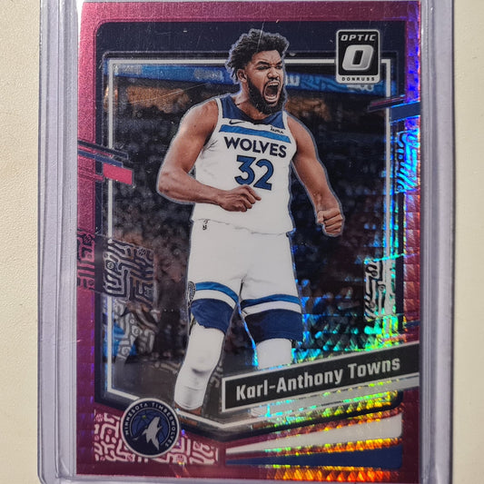 Karl Anthony Towns 2023-24 Panini Donruss Optic Pink hyper prizm #179 NBA Basketball Minnesota Timberwolves Mint