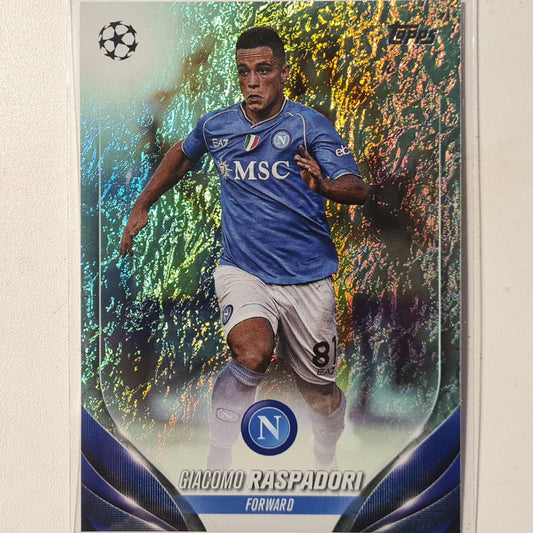 Giacomo Raspadori 2024 Topps champions league shimmer #149 Football Napoli excellent sleeved