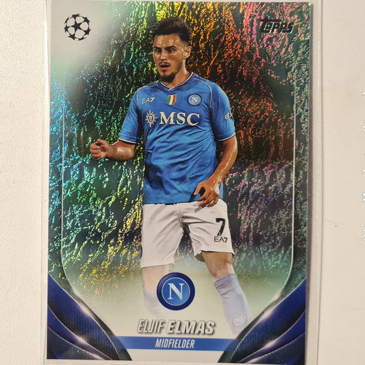 Eljif Elmas 2024 Topps champions league shimmer #182 Football Napoli excellent sleeved