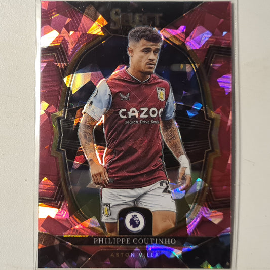 Phillippe Coutinho 2022-23 Panini select premier league pink cracked ice #15 Football Aston Villa mint sleeved