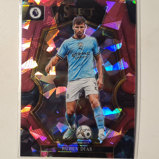 Ruben Dias 2022-23 Panini select premier league pink cracked ice #164 Football Manchester City mint sleeved