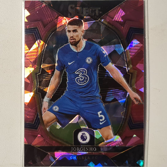 Jorginho 2022-23 Panini select premier league pink cracked ice #29 Football Chelsea mint sleeved