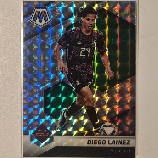 Diego Lainez 2021-22 Panini Mosaic FIFA road to world cup Prizm #18 Soccer Mexico EX- Mint Sleeved