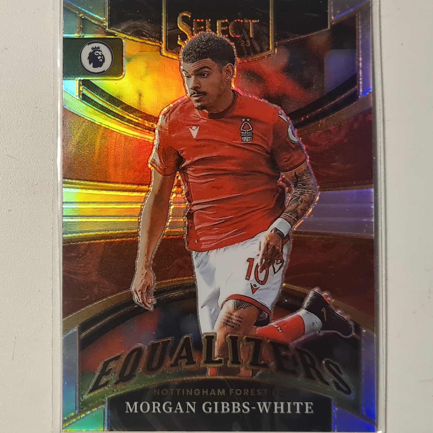 Morgan Gibbs-White 2022-23 Panini Select premier league Equalizers prizm refractor  #3 Nottingham Forest mint Sleeved