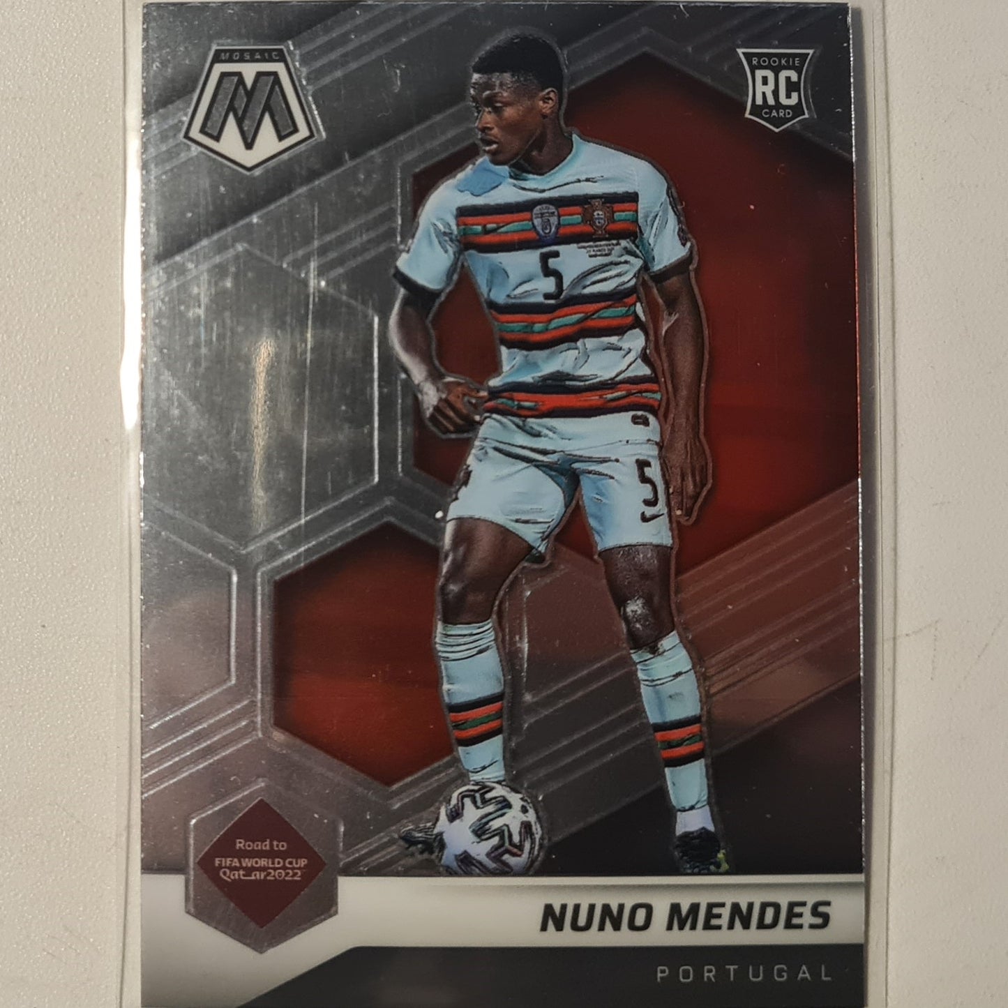 Nuno Mendes 2021-22 Panini Mosaic fifa road to world cup Rookie RC  #111 Soccer Portugal mint Sleeved