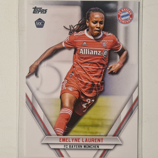 Emelyne Laurent 2023 Topps Bundesliga ( German issue) Rookie RC FCB-EL Soccer Football Bayern Munich mint Sleeved