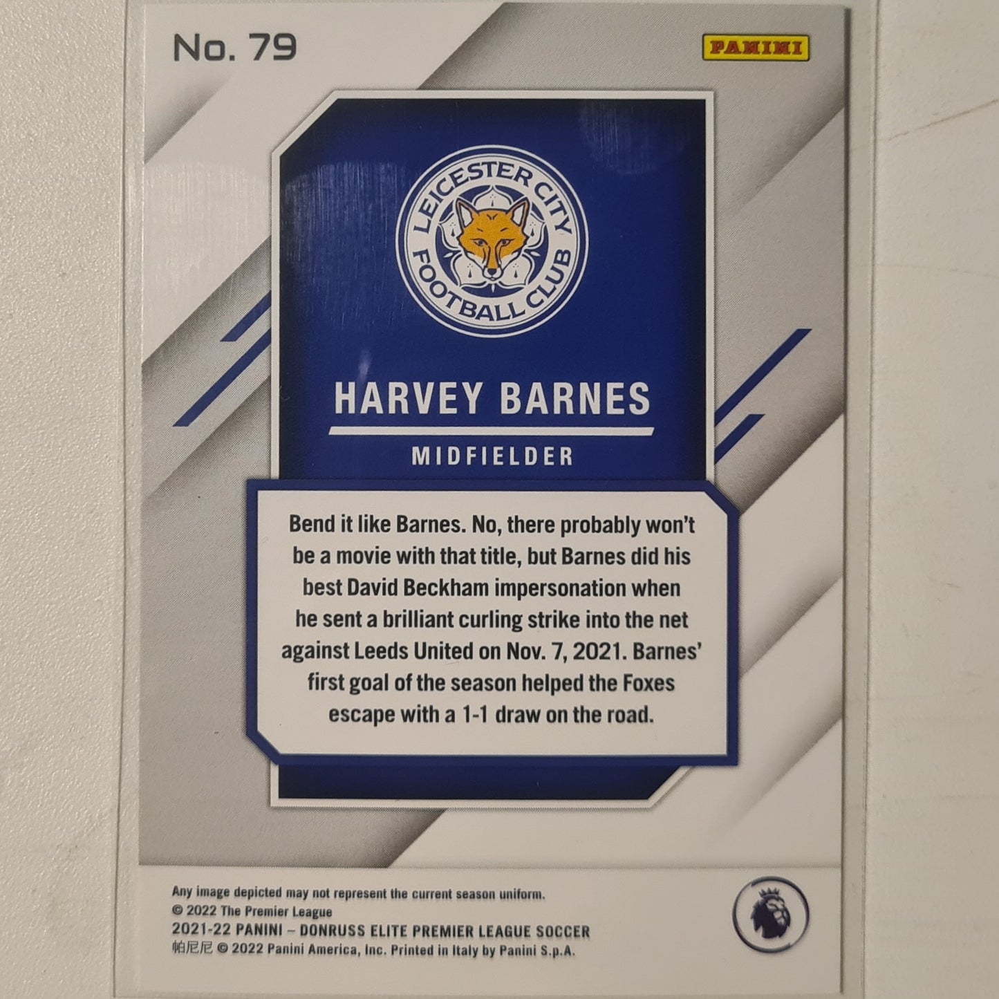 Harvey Barnes 2021-22 Panini Donruss Elite Premier League Fireworks #79 Soccer Football Leicester excellent/mint Sleeved