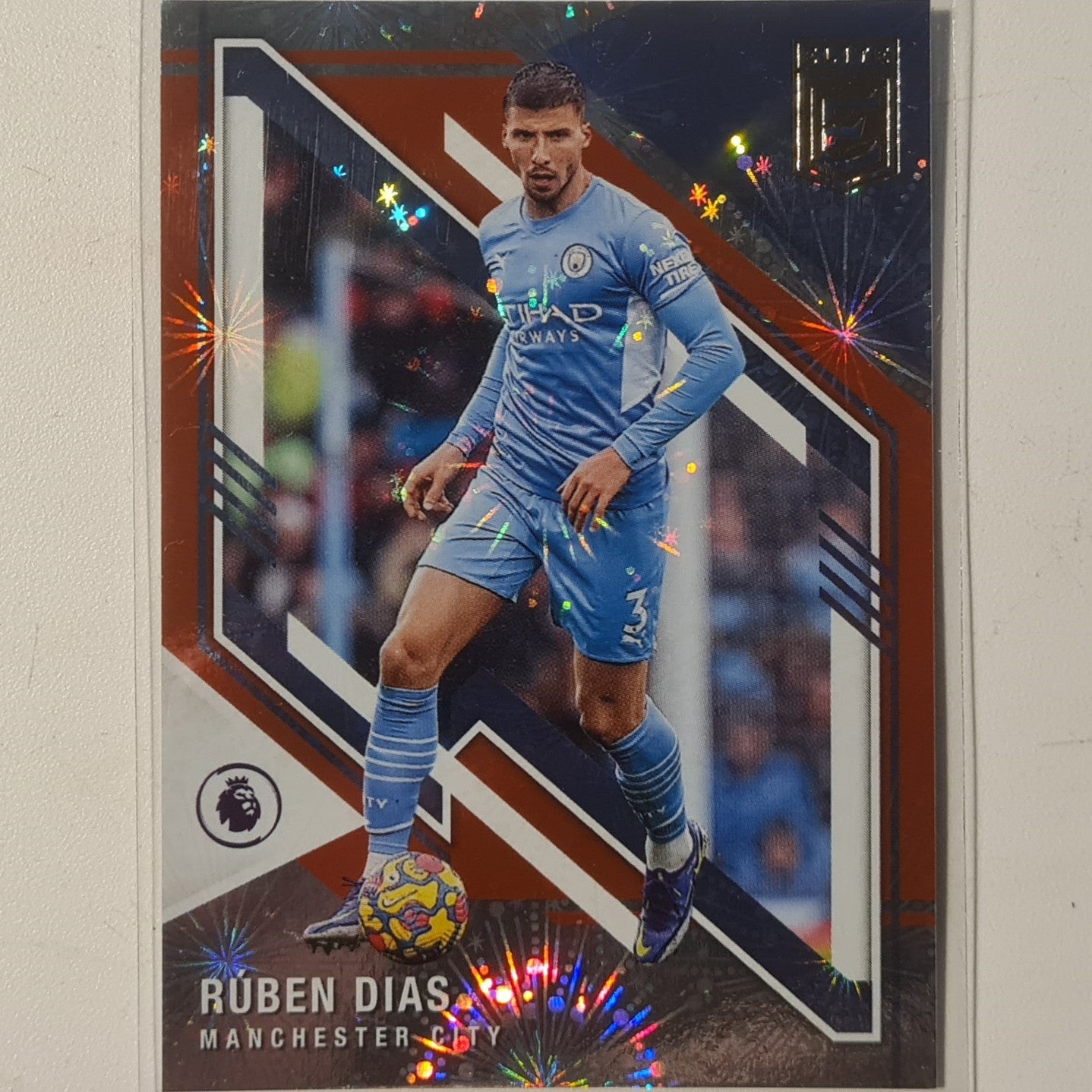Ruben Dias 2021-22 Panini Donruss Elite Premier League Fireworks #104 Soccer Football Manchester City excellent/mint Sleeved