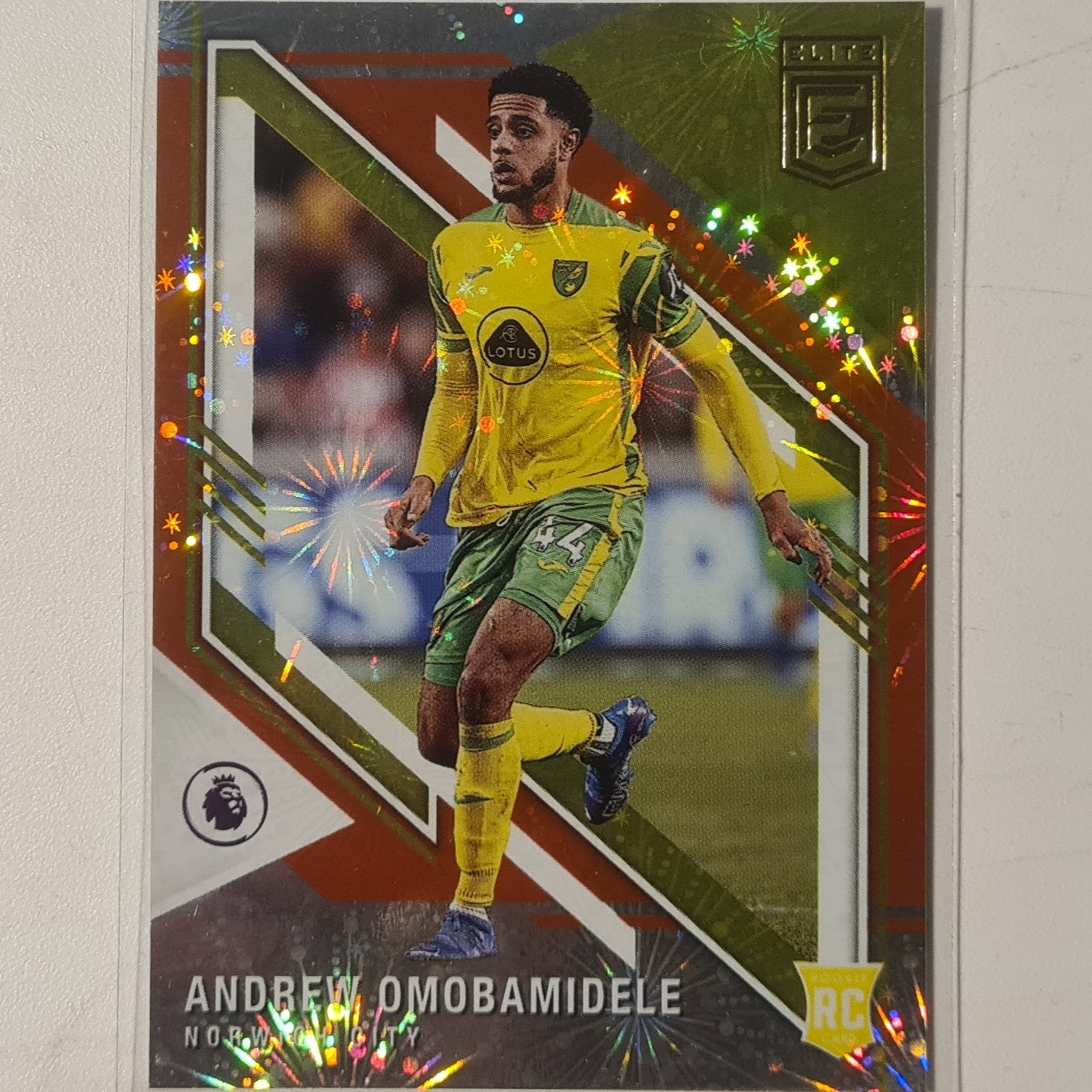 Andrew Omobamidele 2021-22 Panini Donruss Elite Premier League Fireworks #131 Soccer Football Norwich excellent/mint Sleeved