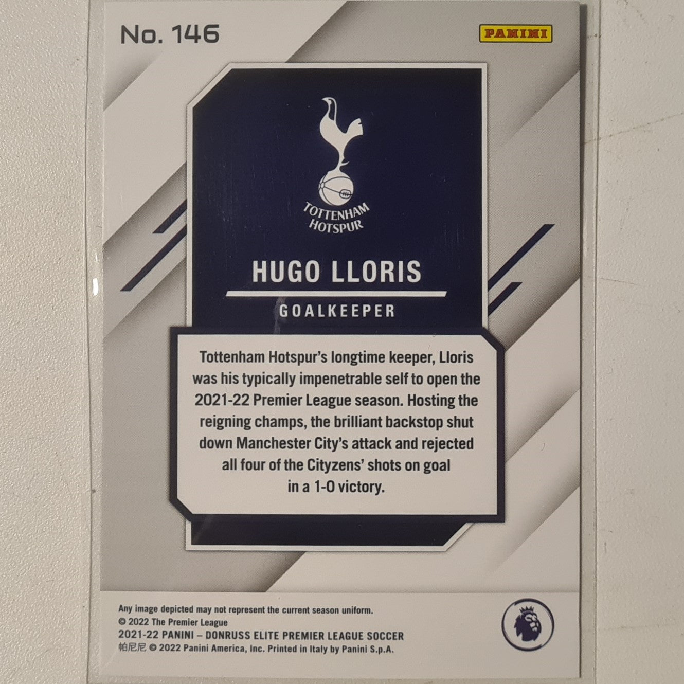 Hugo Lloris 2021-22 Panini Donruss Elite Premier League Fireworks #146 Soccer Football Tottenham excellent/mint Sleeved