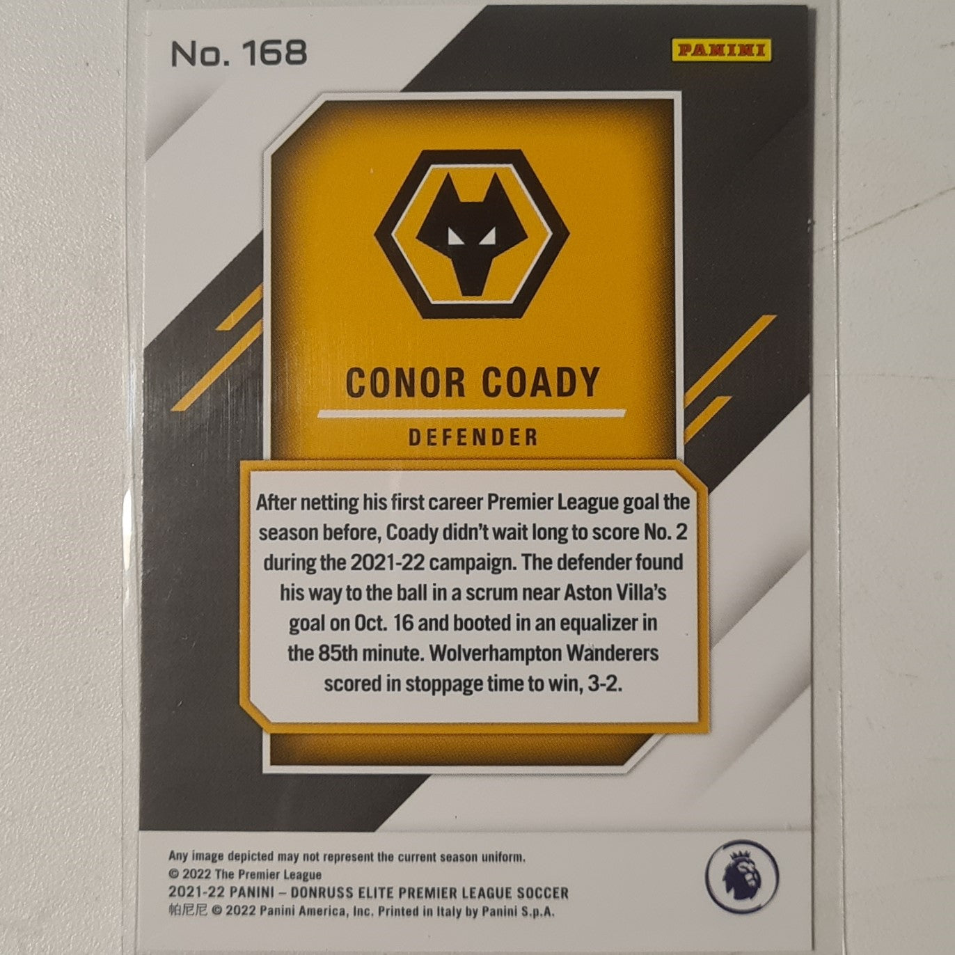Conor Coady 2021-22 Panini Donruss Elite Premier League Fireworks #168 Soccer Football Wolverhampton Wanderers e