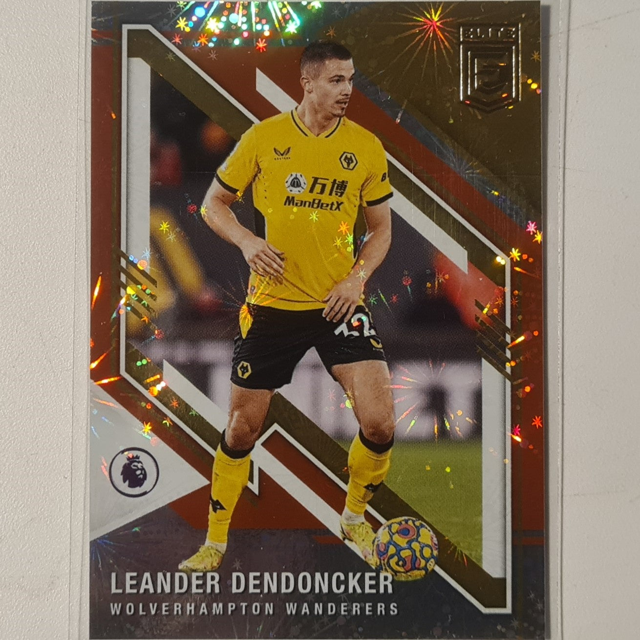 Leander Dendoncker 2021-22 Panini Donruss Elite Premier League Fireworks #171 Soccer Football Wolverhampton Wanderers ex-mint