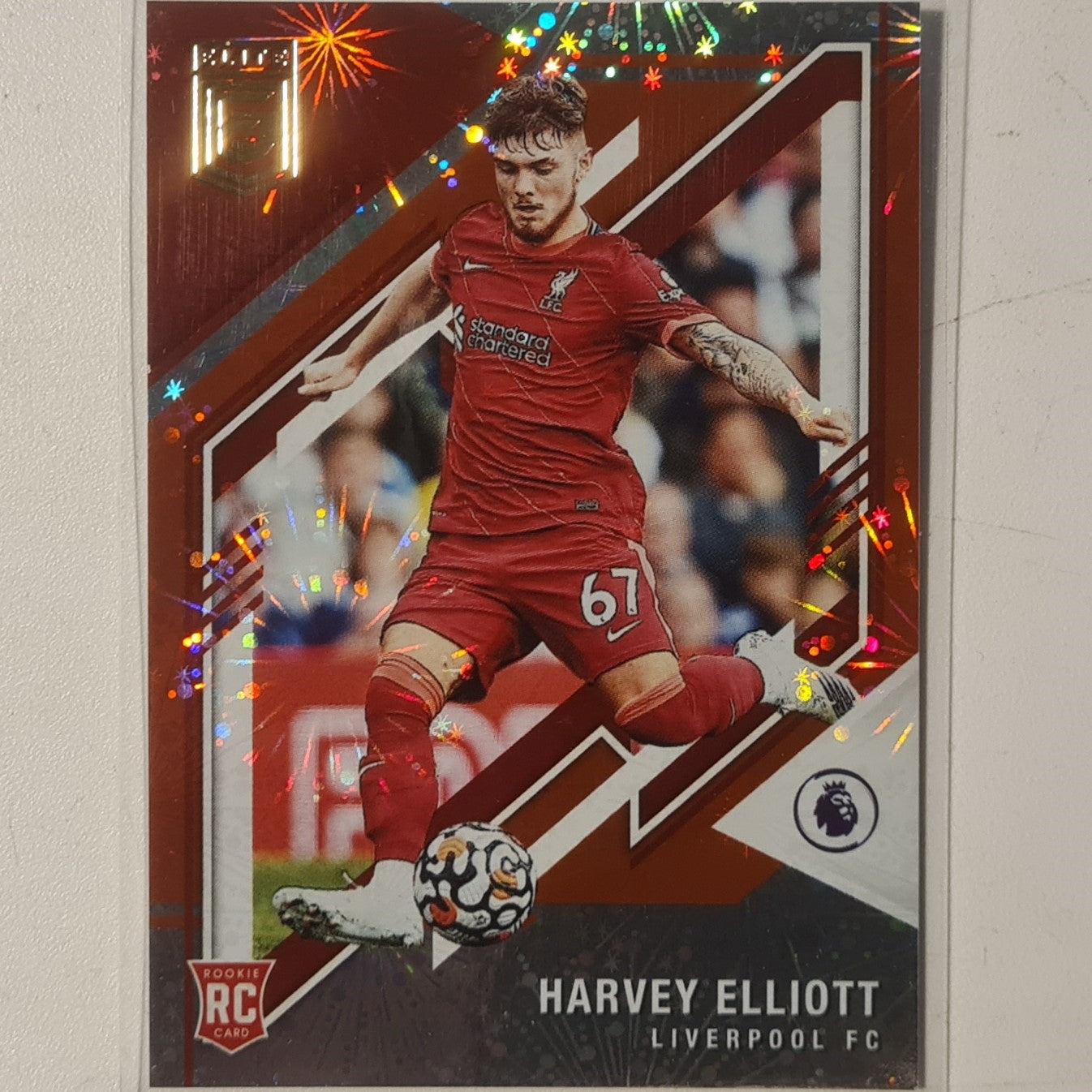 Harvey Elliott 2021-22 Panini Donruss Elite Premier League Fireworks Rookie RC #188 Soccer Football Liverpool ex-mint