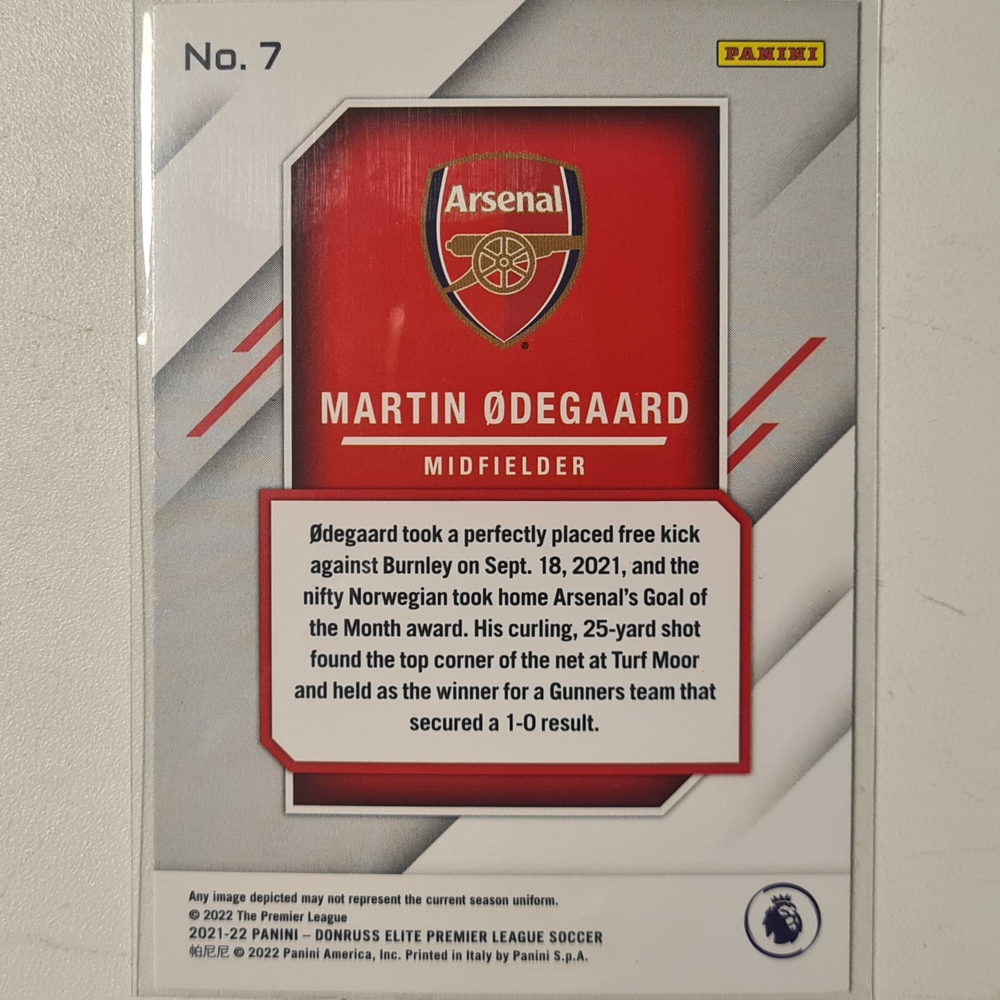 Martin Odegaard 2021-22 Panini Donruss Elite Premier League Fireworks #7 Soccer Football Arsenal ex-mint
