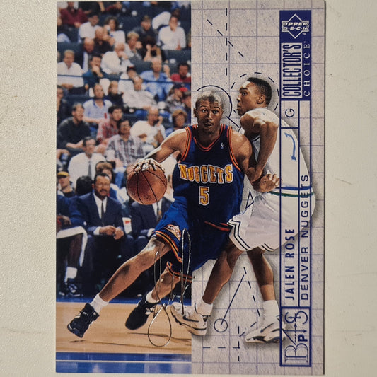 Jalen Rose 1994 upper-Deck blueprint silver facsimile auto variant  #378 NBA Basketball Denver Nuggets Excellent Sleeved