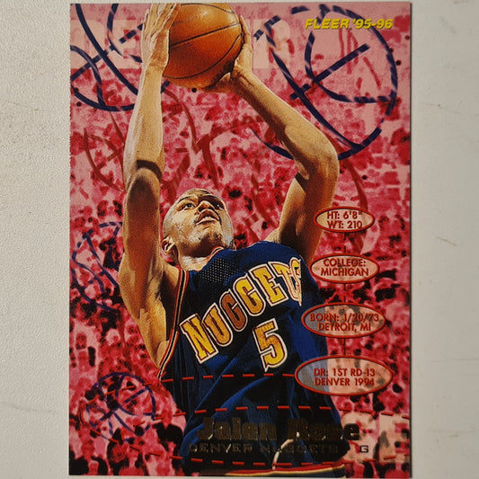 Jalen Rose 1995 Fleer 95-96  #47 NBA Basketball Denver Nuggets Excellent Sleeved