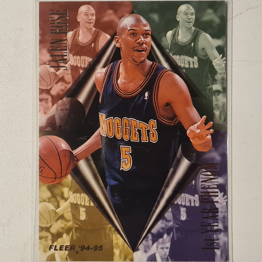 Jalen Rose 1995 Fleer 94-95 1st year Phenom Rookie RC  9 of 10 NBA Basketball Denver Nuggets Excellent Sleeved