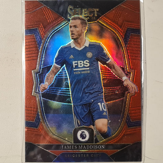 James Maddison 2022-23 Panini Select premier league soccer prizm #52 Football Leicester city Ex-Mint Sleeved