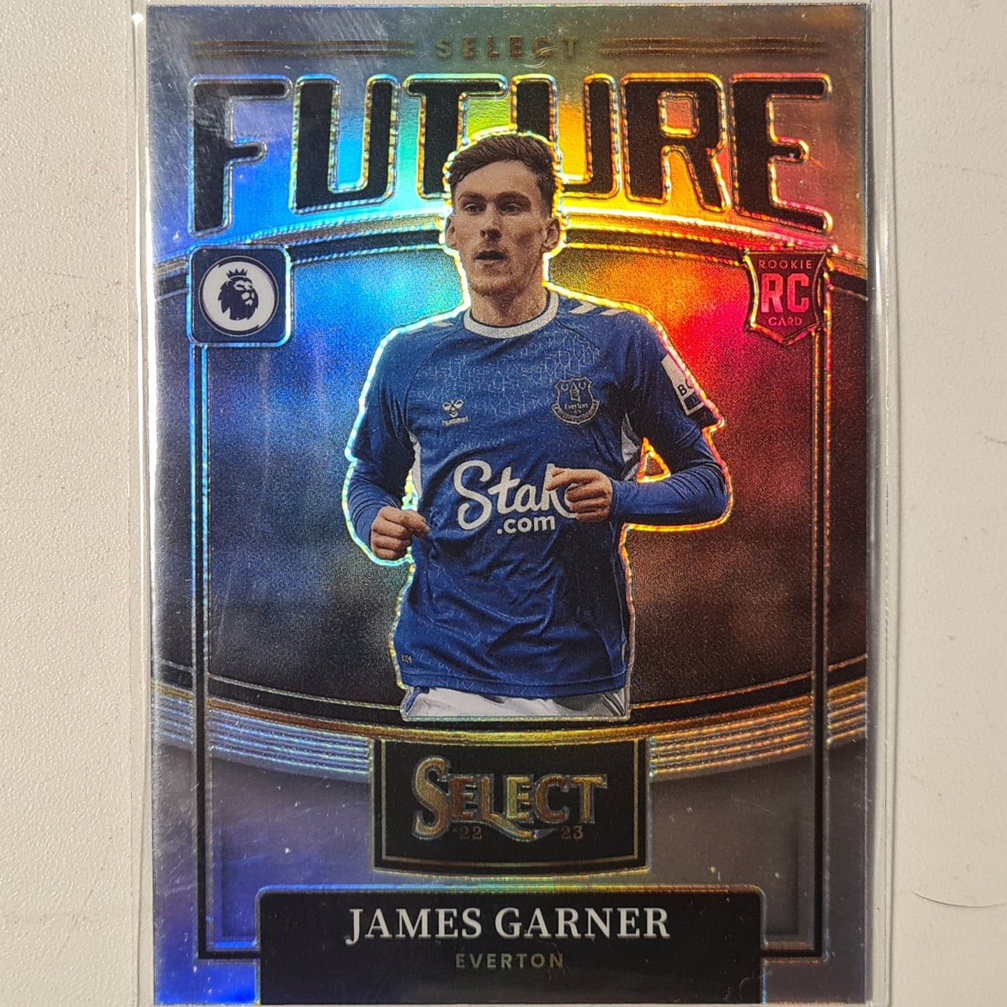 James Garner 2022-23 Panini Select premier league soccer Future Rookie RC prizm #14 Football Everton Ex-Mint Sleeved