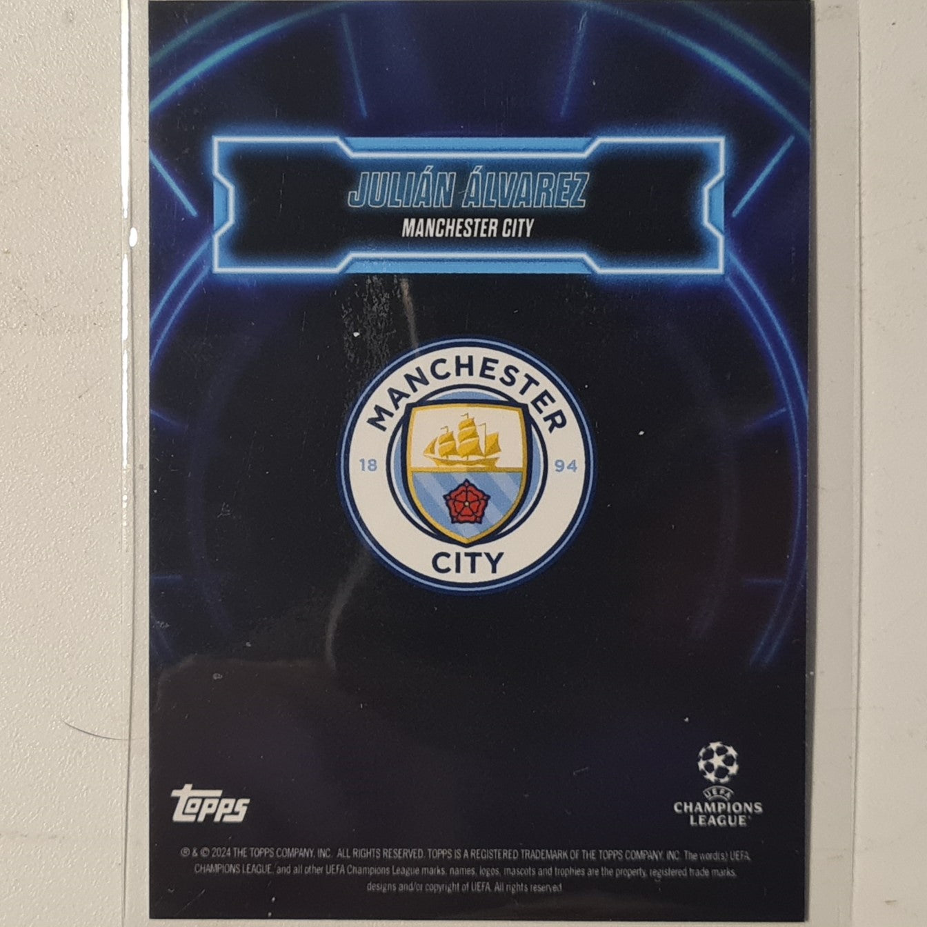 Julian Alvarez 2024 Topps show time champions league show up Football Manchester City Ex-Mint Sleeved