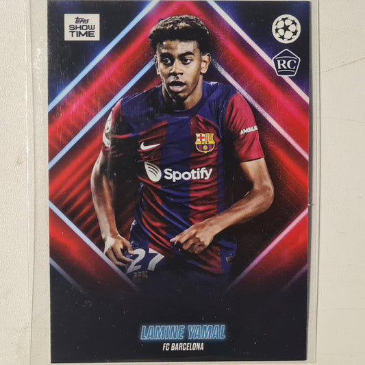 Lamine Yamal 2024 Topps show time champions league Rookie RC Football Barcelona Ex-Mint Sleeved