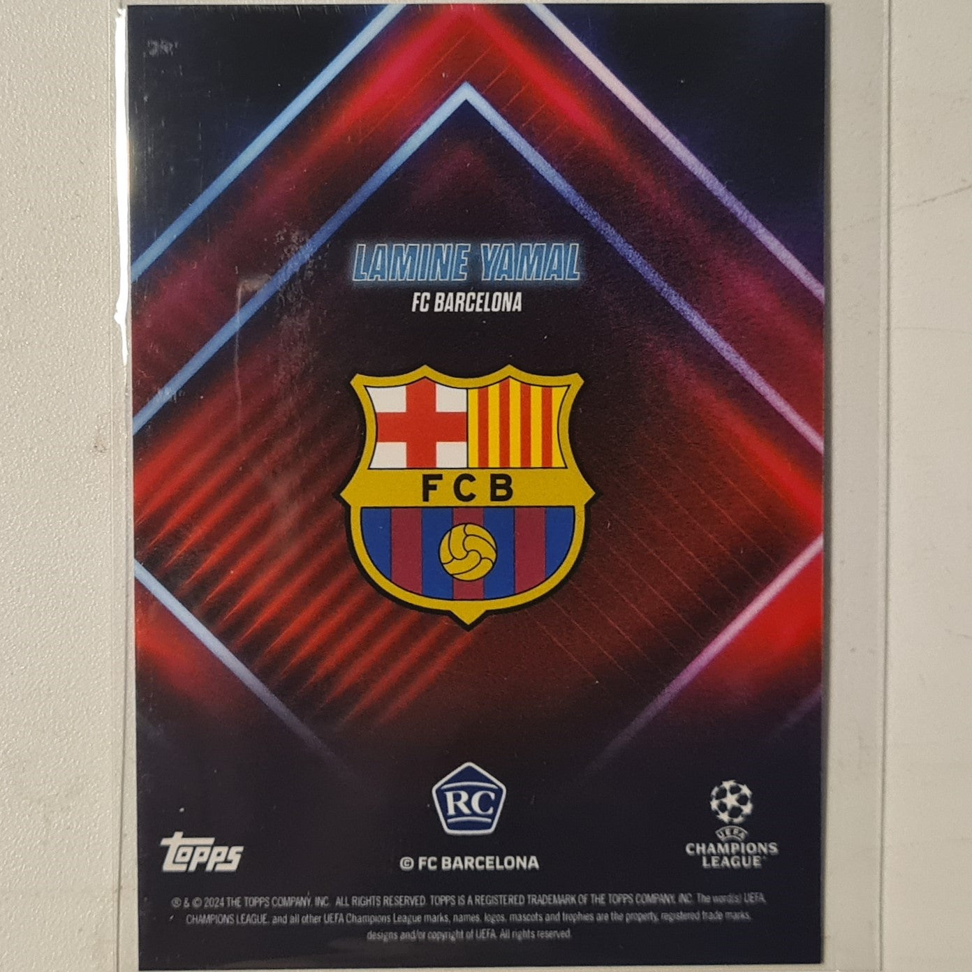 Lamine Yamal 2024 Topps show time champions league Rookie RC Football Barcelona Ex-Mint Sleeved