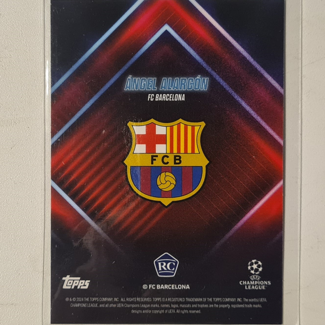 Angel Alarcon 2024 Topps show time champions league Rookie RC Football Barcelona Ex-Mint Sleeved